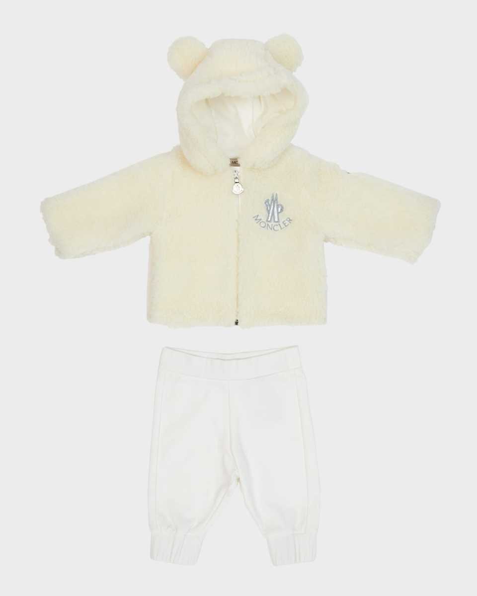 Kid's Faux Fur Hoodie & Joggers Set, Size 6M-3